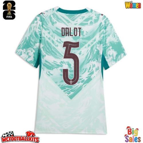 Portugal Diogo Dalot #5 Replica Away Stadium Shirt for Women World Cup 2026 Short Sleeve